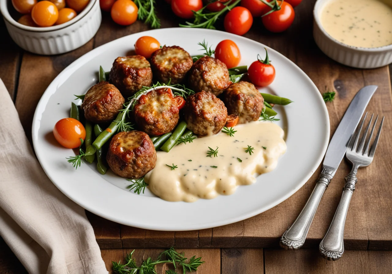 Vegetable Gratin with Meatballs