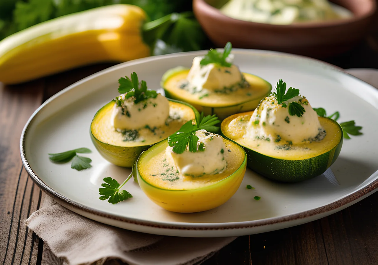 Zucchini with Vegetable Quark Filling