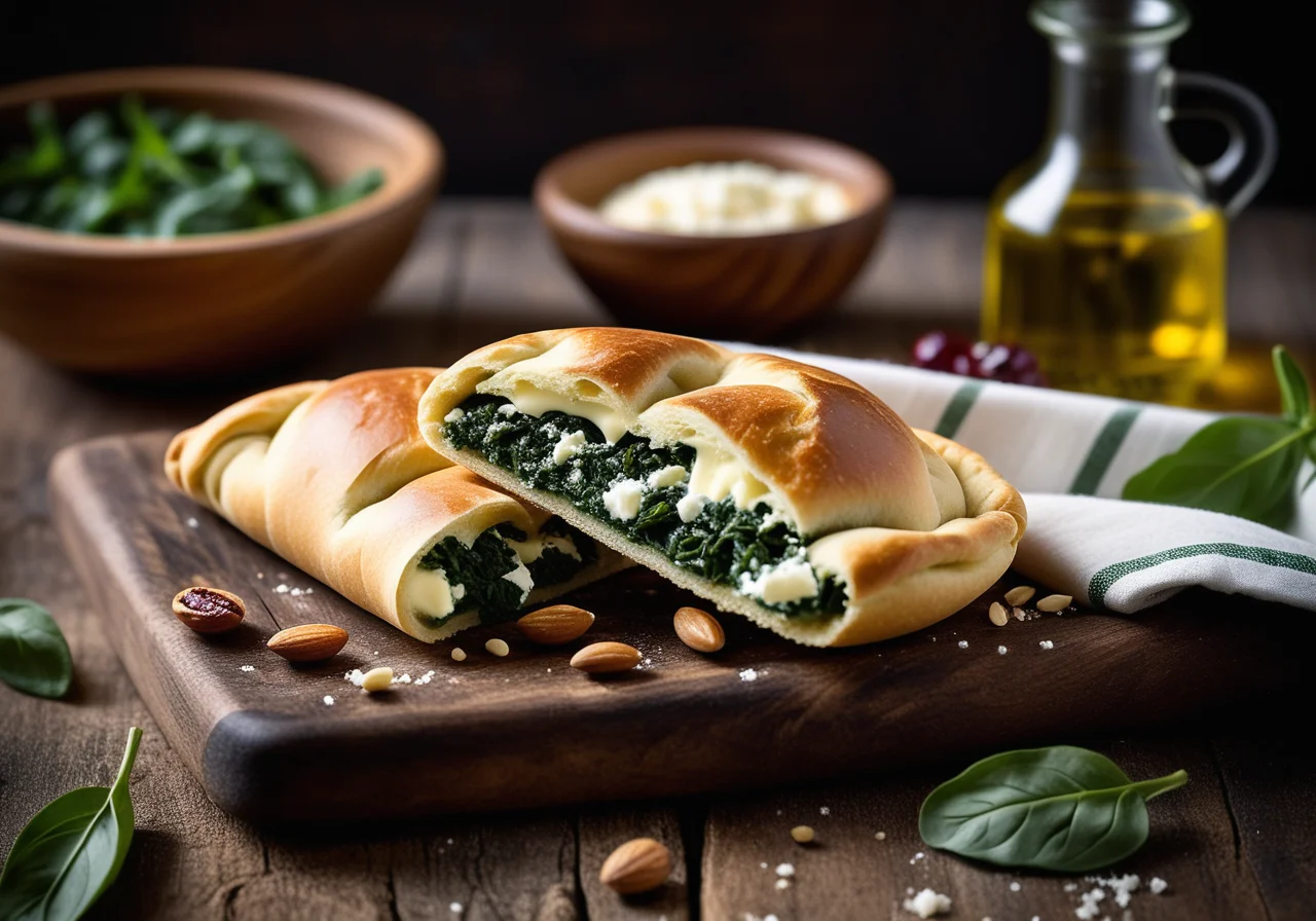 Spinach and Feta Filled Dough Pockets