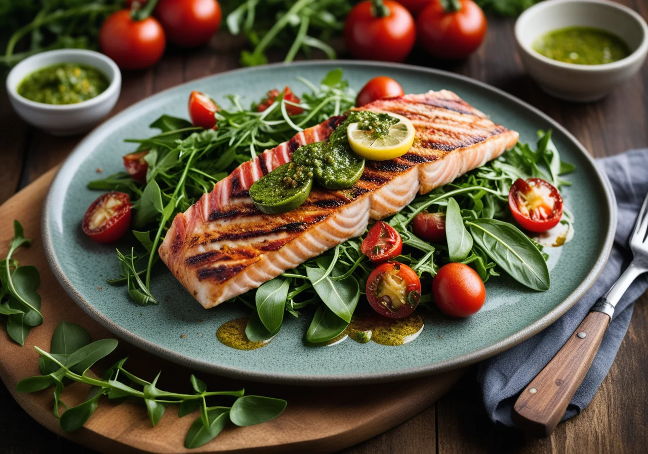 Red Mullet on Arugula with Tomato Vinaigrette
