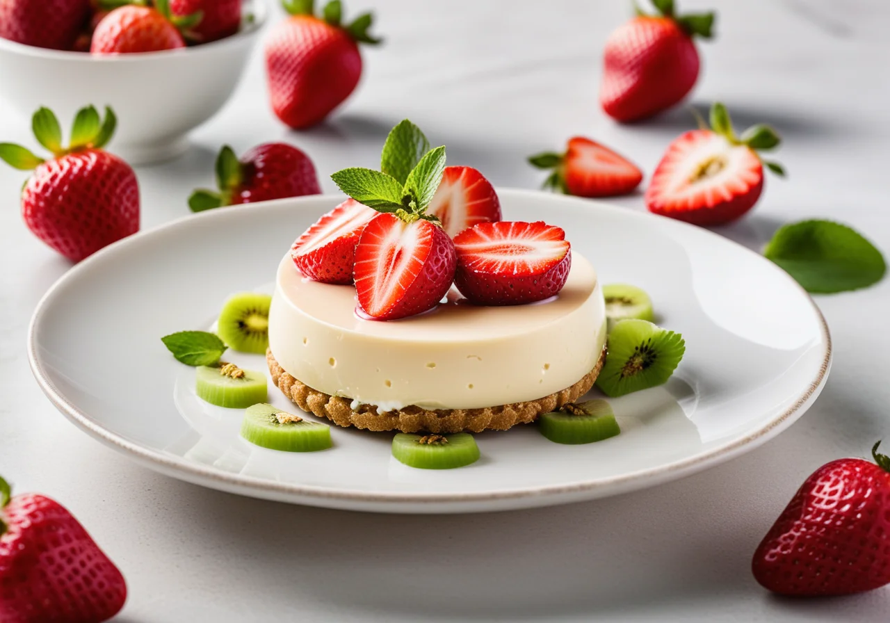 Goat Cheese with Strawberry on Kiwi Base
