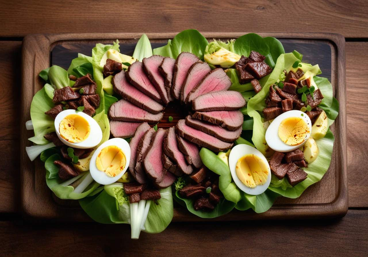 Beef Salad with Spring Onions and Eggs