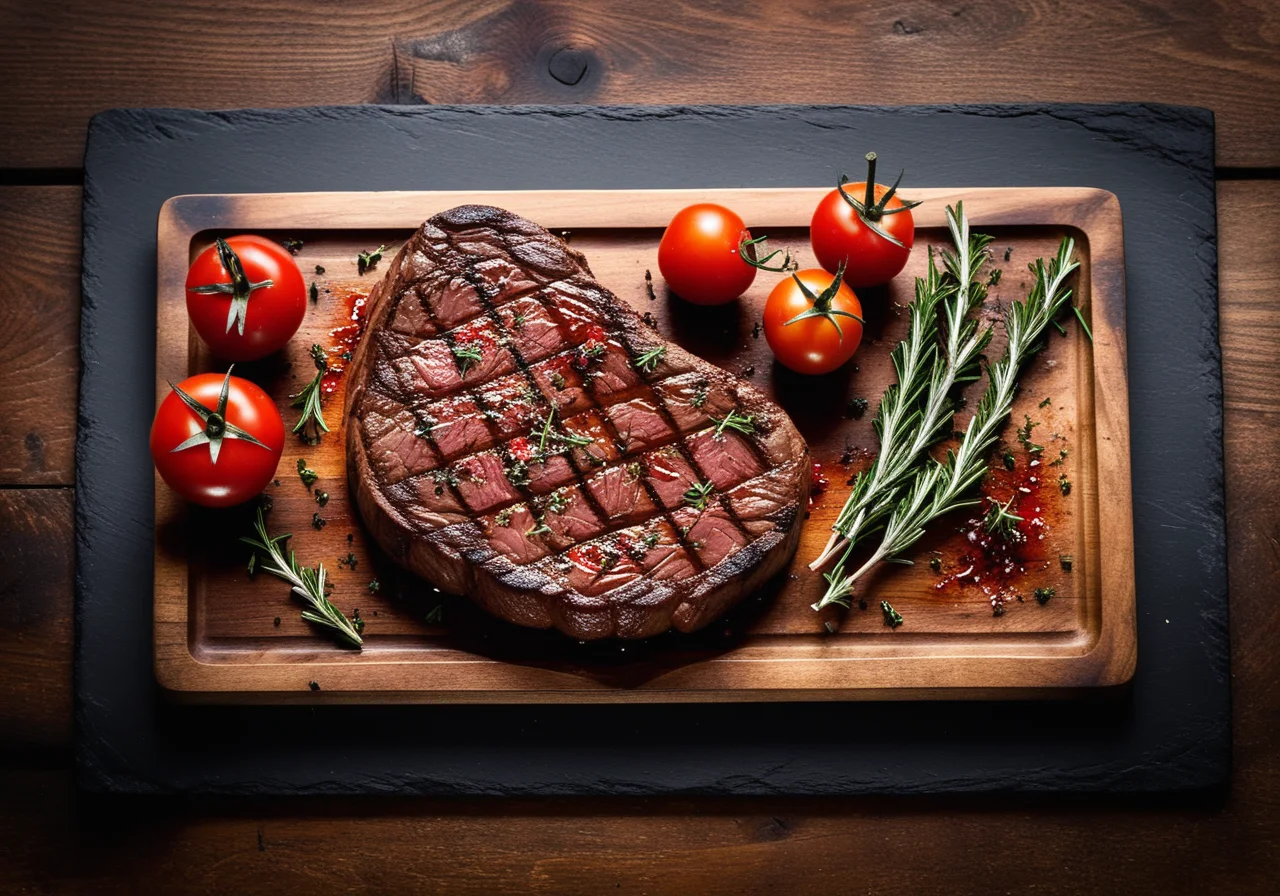 Rumpsteak with Grilled Tomatoes