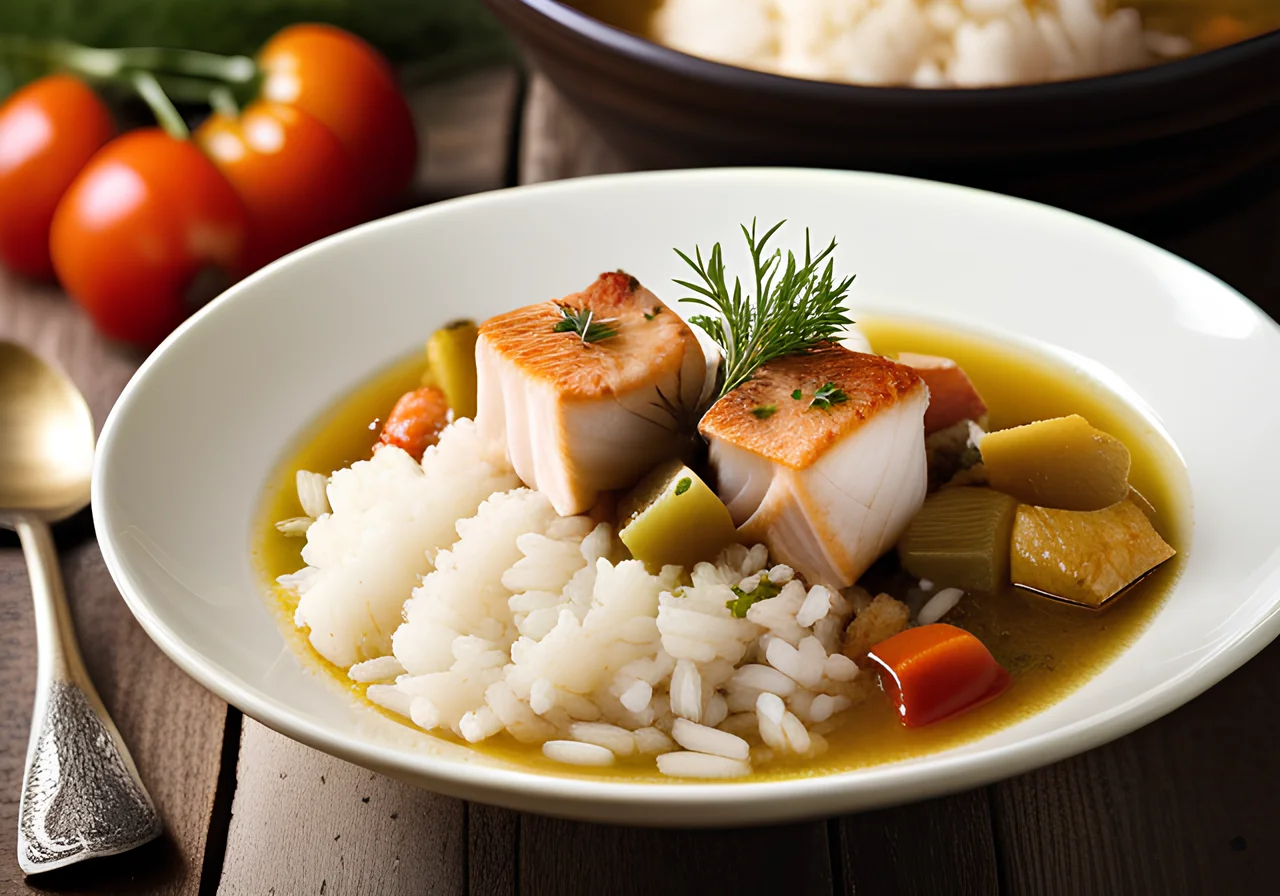 Fish Stew with Celery Rice