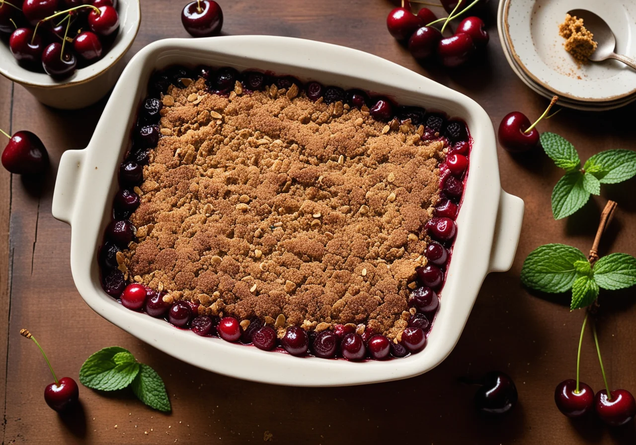 Bread Crumb Cherry Casserole