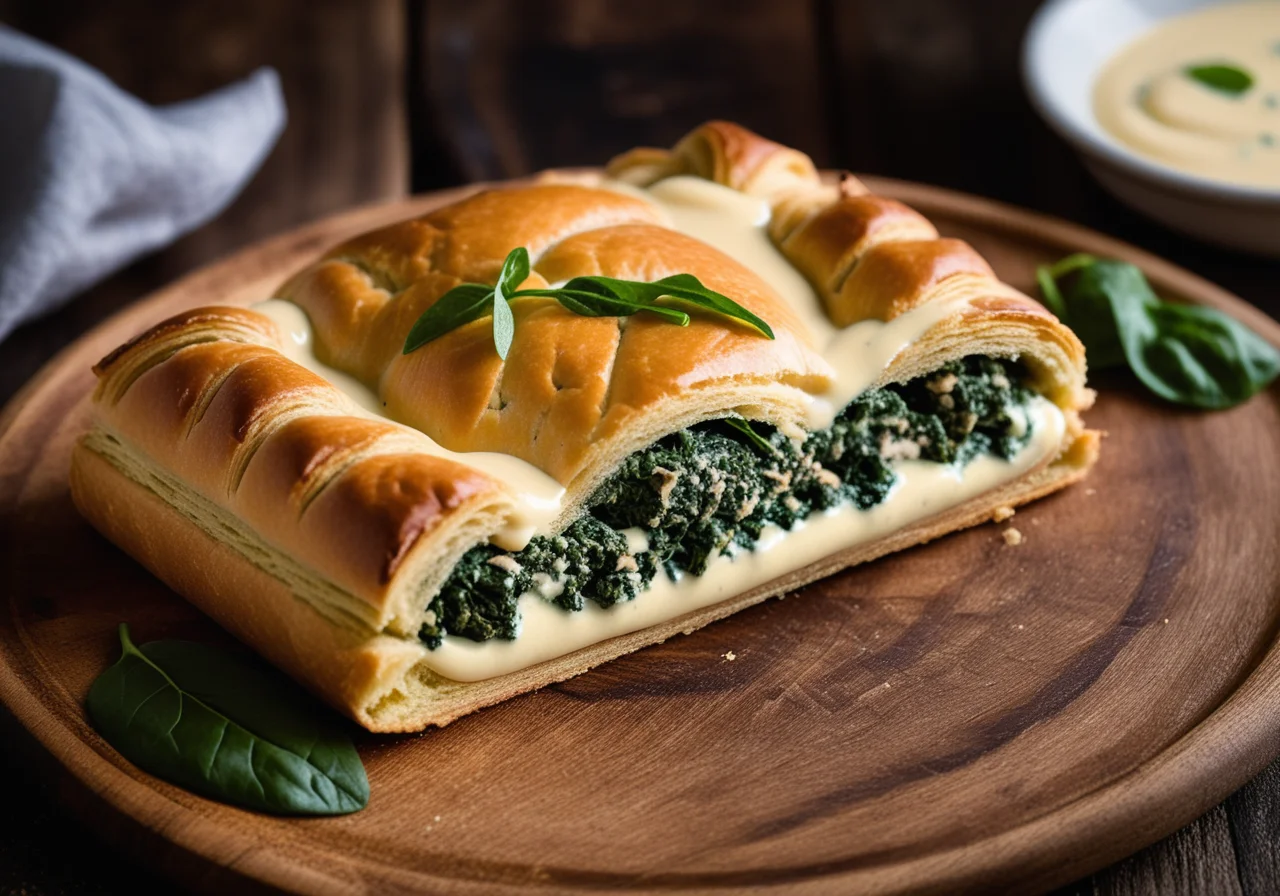 Piroggen with Spinach and Salmon Filled