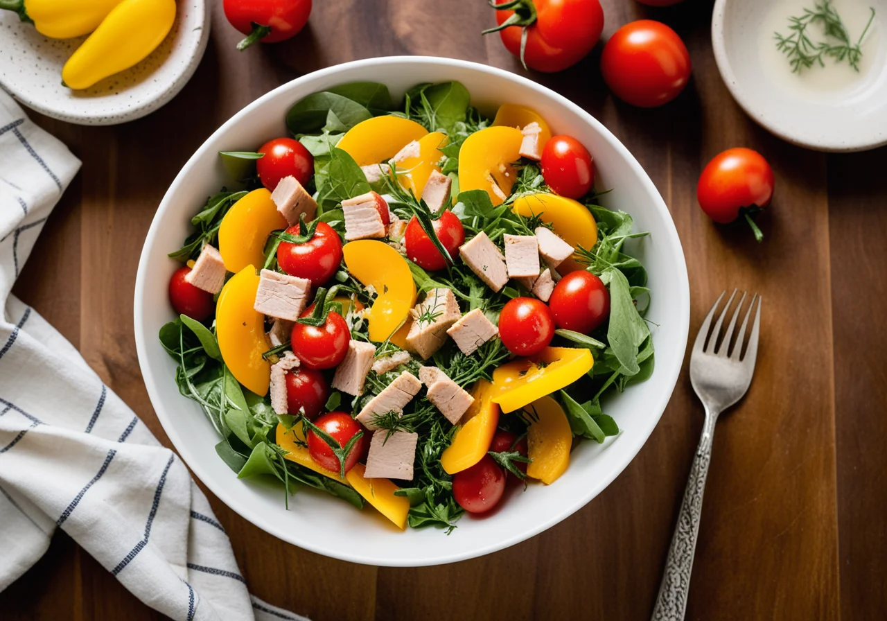 Summer Salad with Turkey Strips