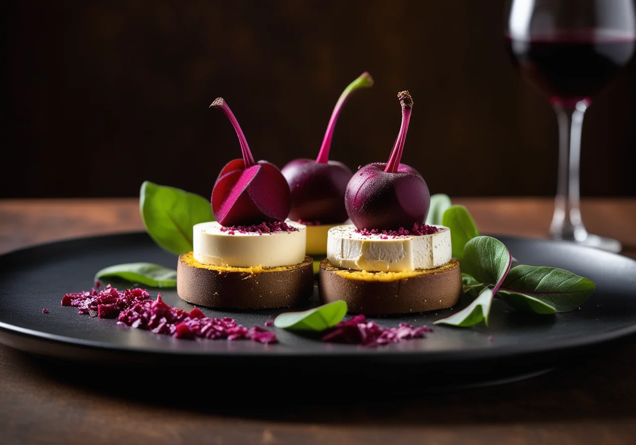 Goat Cheese Towers with Beetroot