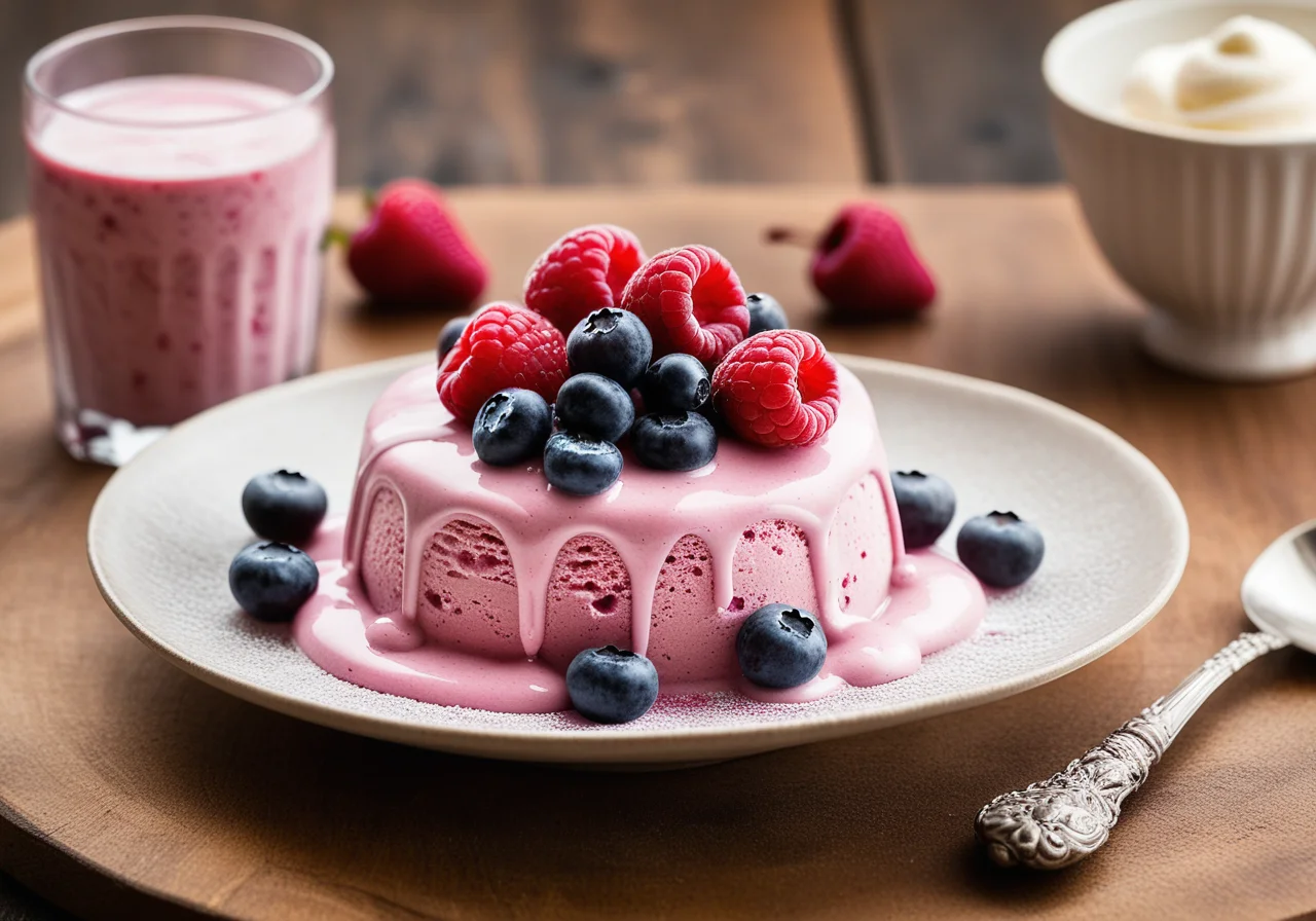 Yogurt Ice Cream with Berries on a Stick