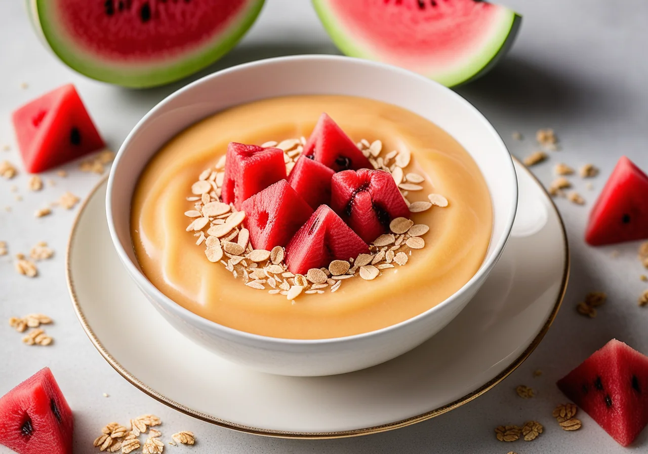 Melon Cookie Porridge with Oatmeal