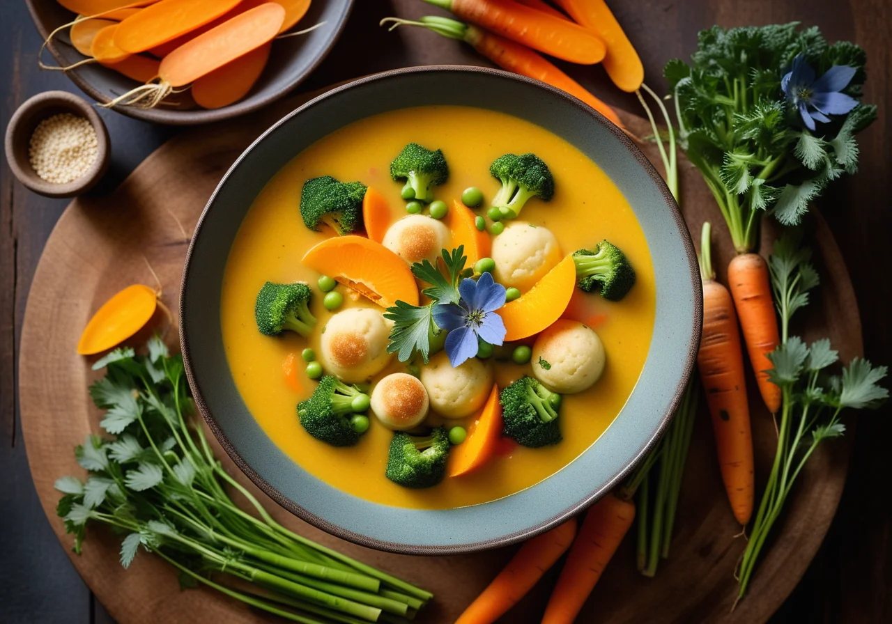 Vegetarian Vegetable Soup with Semolina