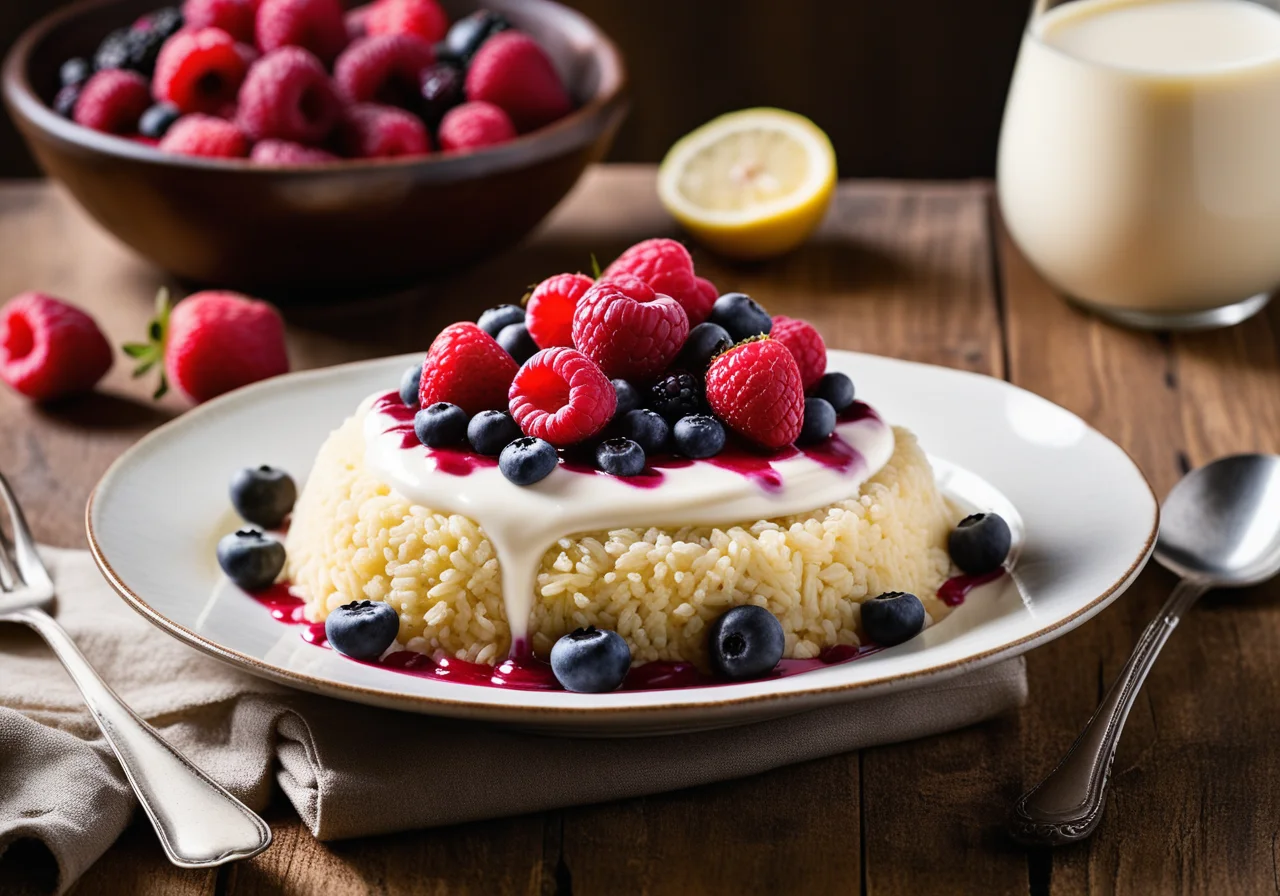 Milk Rice with Berries