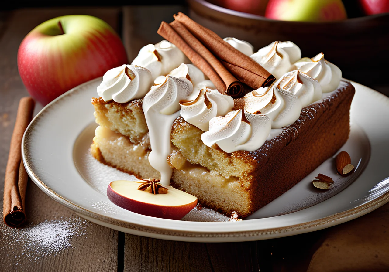 Covered Apple Cake with Cream