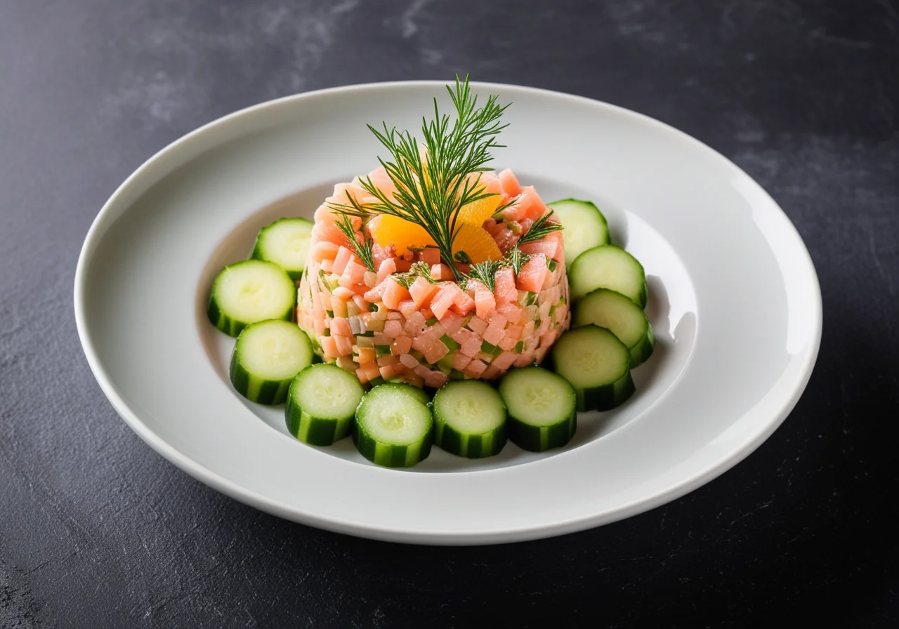 Salmon Tartare with Cucumber
