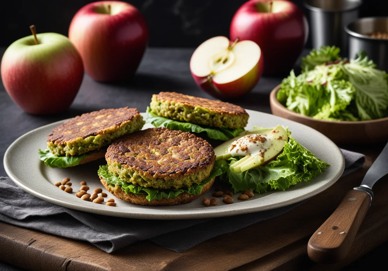 Lentil Patties on Apple Savoy Cabbage