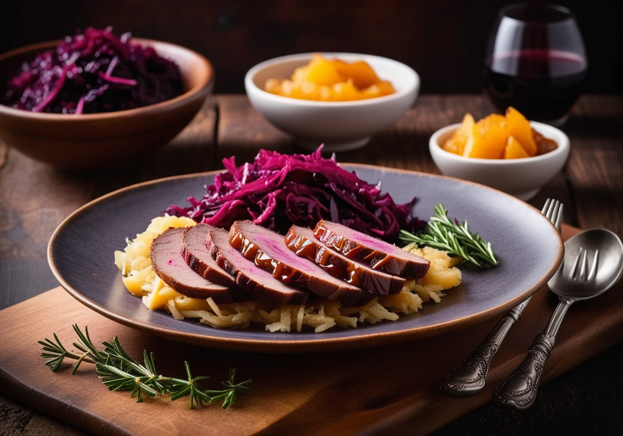 Roasted Duck with Red Cabbage