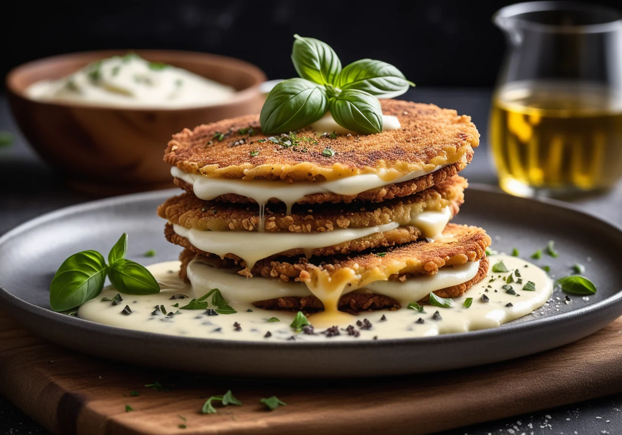 Eggplant Schnitzel with Cheese Filling