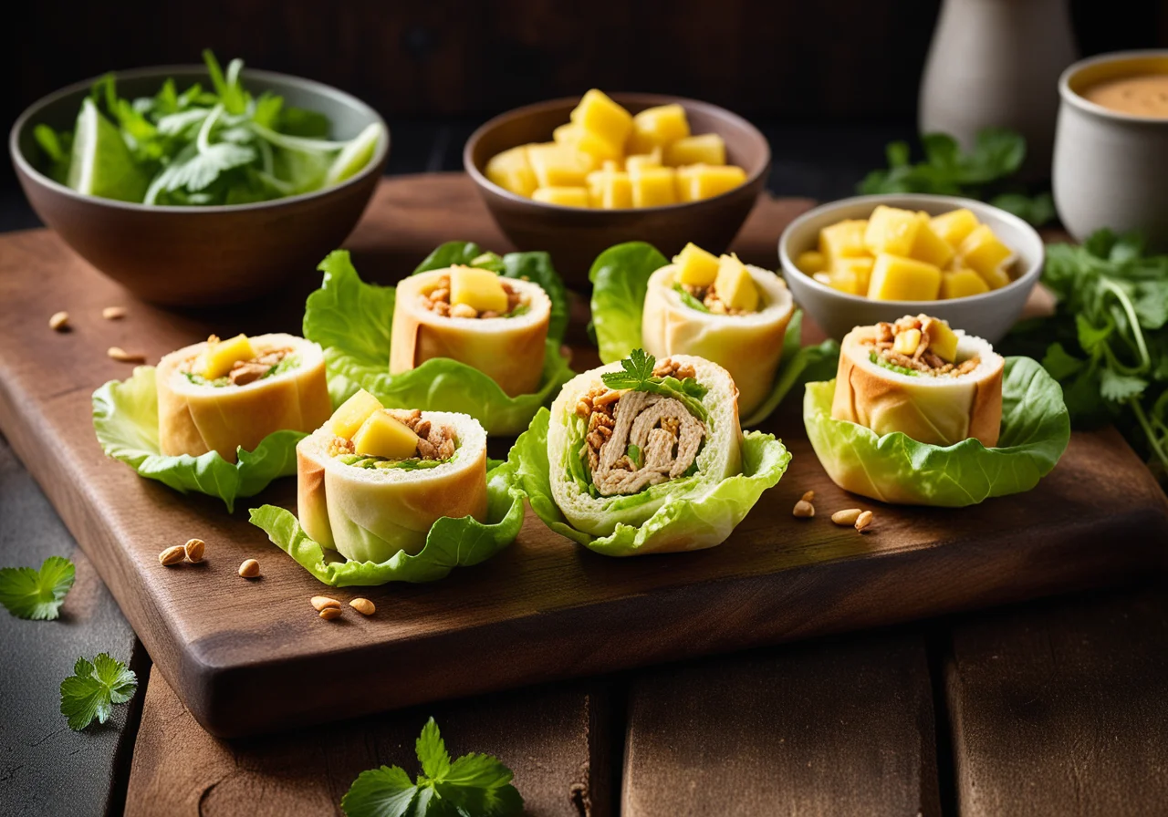 Salad Rolls with Chicken Filling