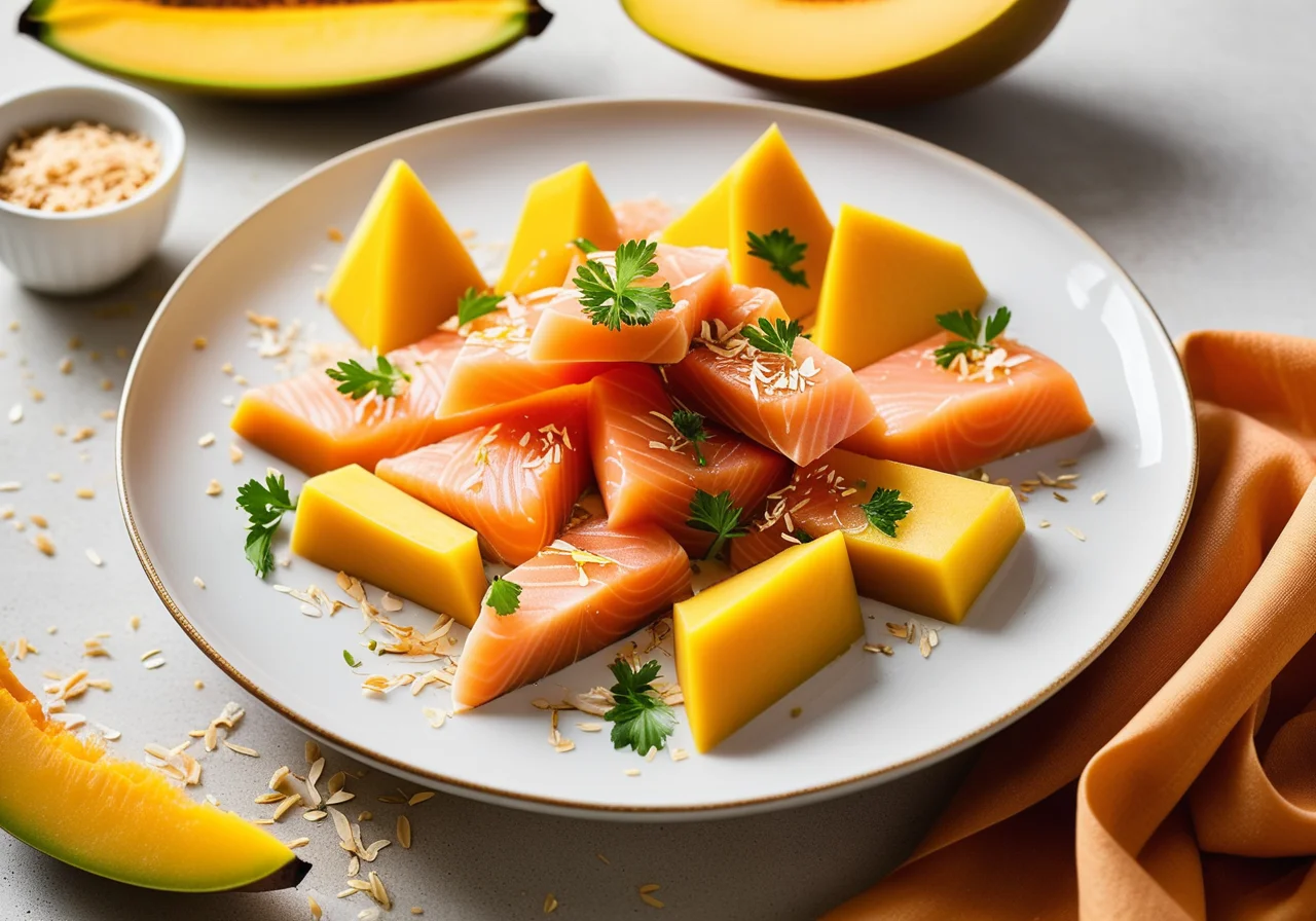 Smoked Salmon with Mango and Capers