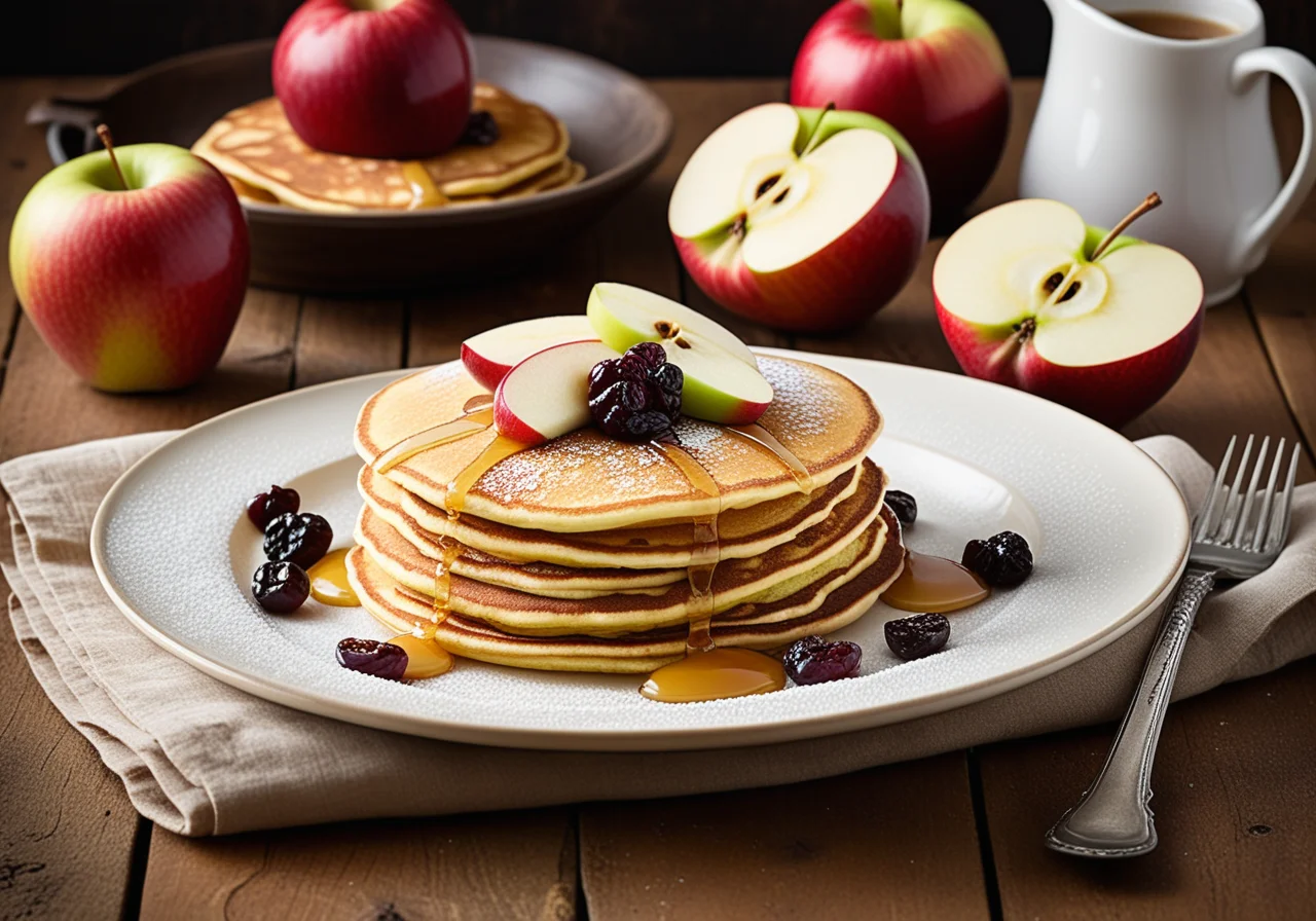 Sweet Quark Pancakes with Apple Salad