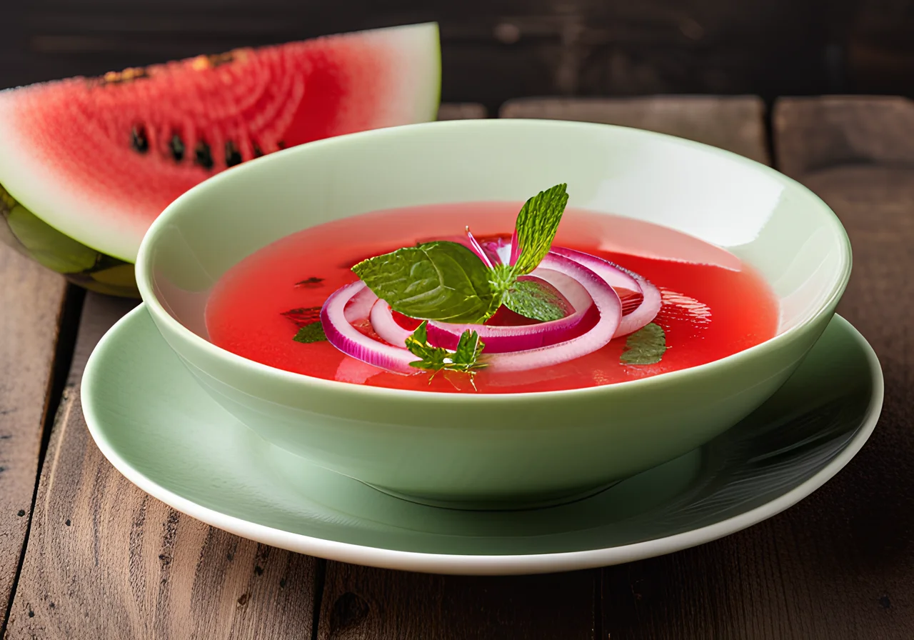 Cold Watermelon Soup with Herbs