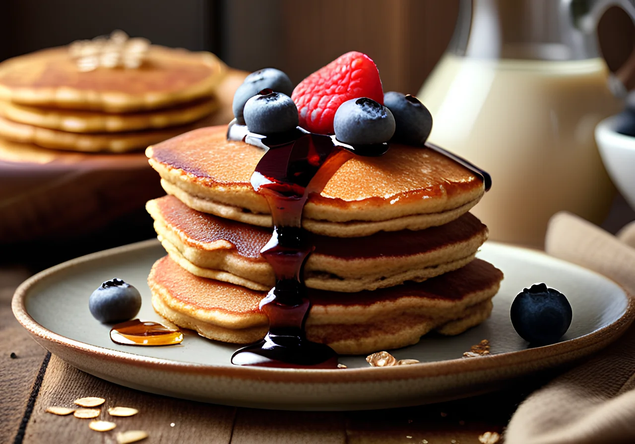 Oatmeal Pancakes with Syrup