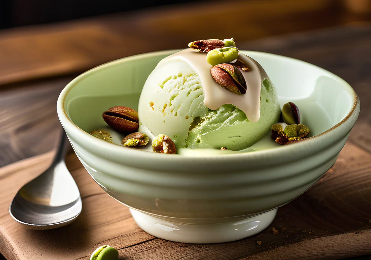 Homemade Pistachio Ice Cream