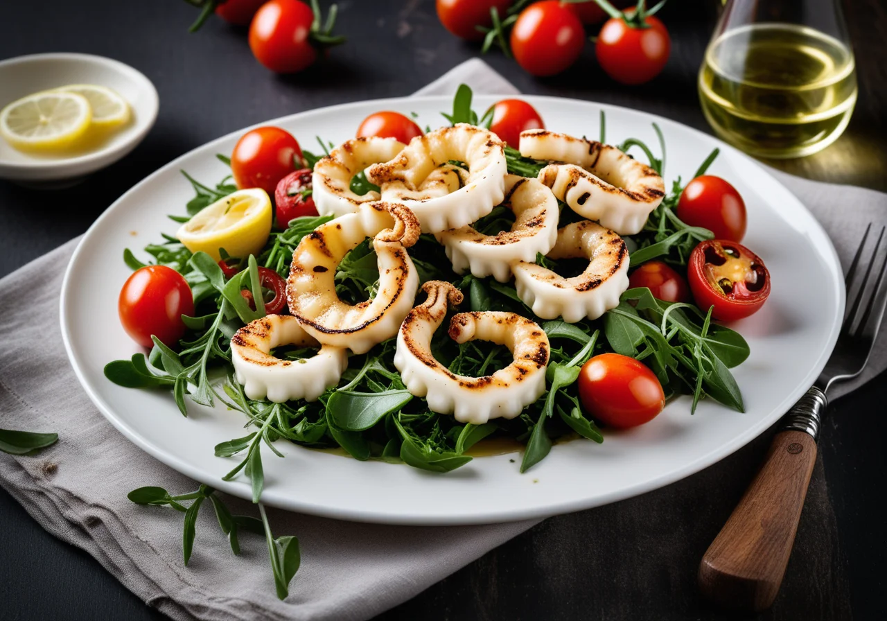 Calamari Salad with Cherry Tomatoes