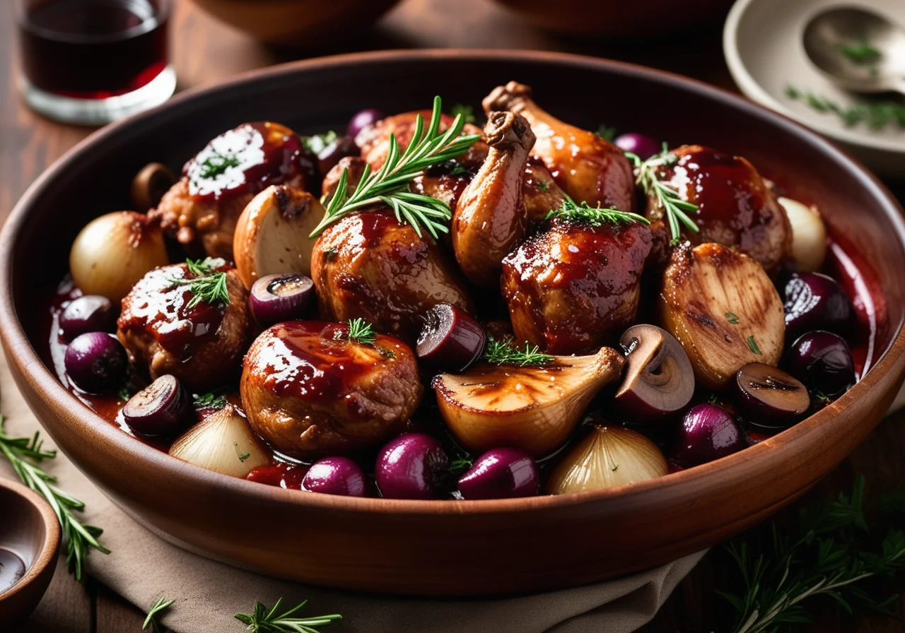 Braised Chicken in Red Wine