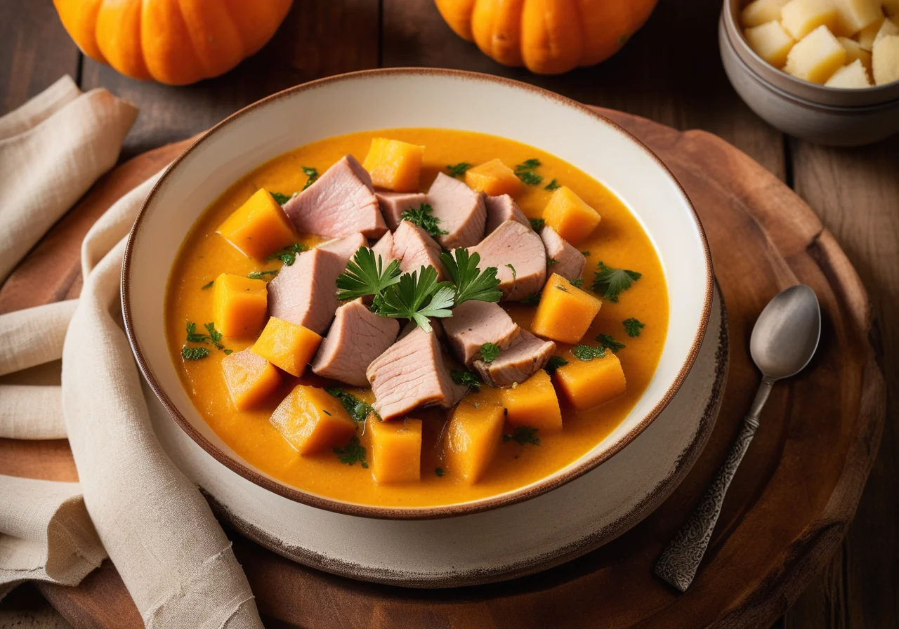 Pumpkin-Potato Stew with Smoked Pork