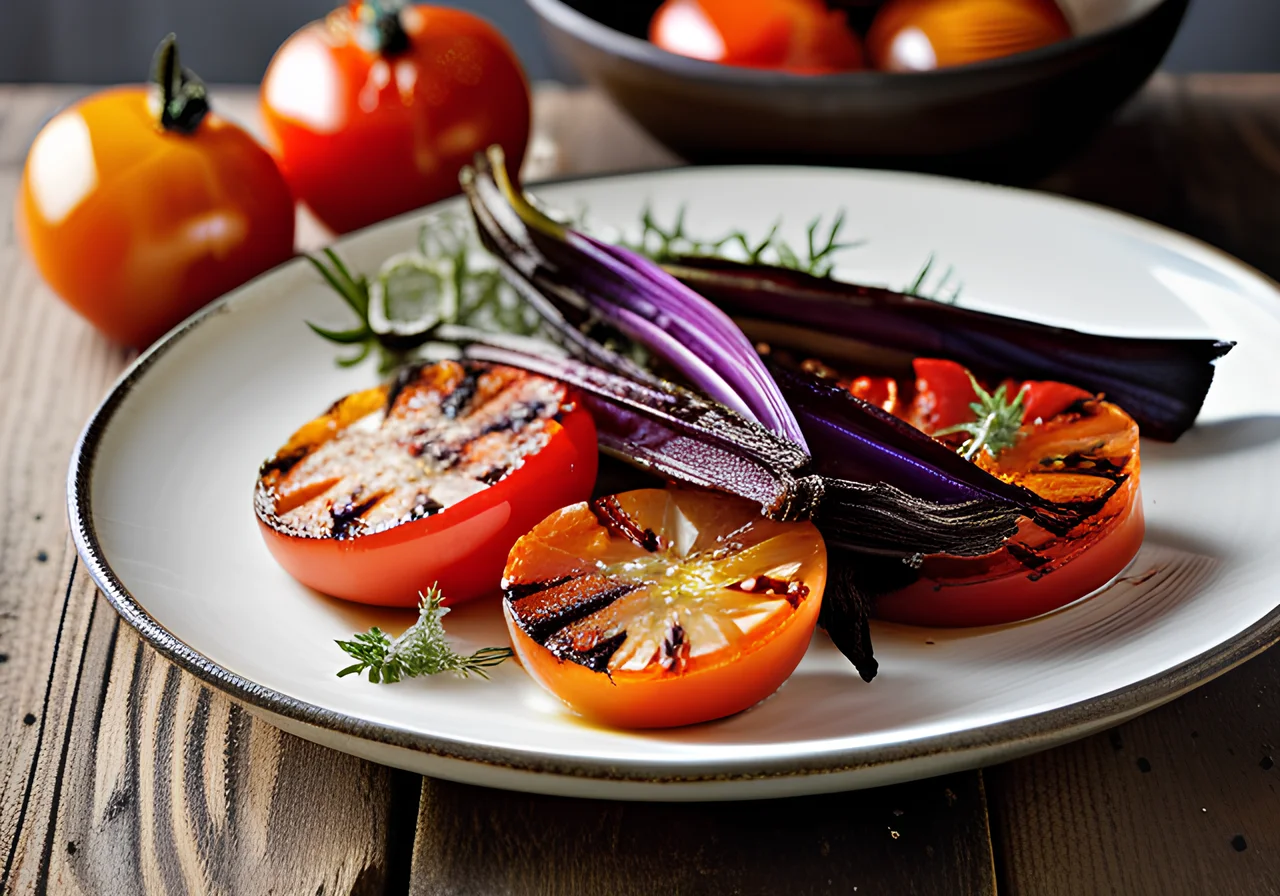 Grilled Chicory with Tomato Salad