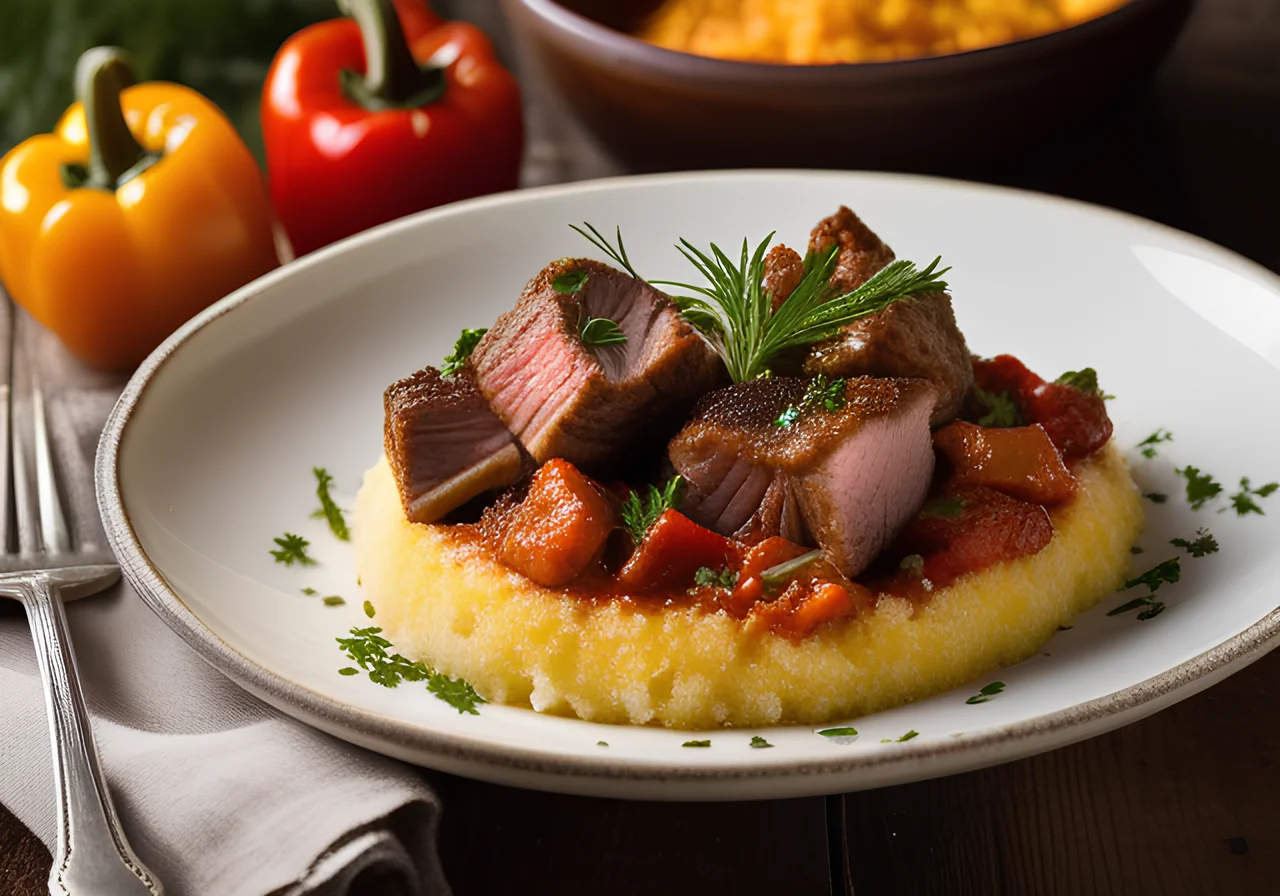 Lamb Goulash with Polenta Squares