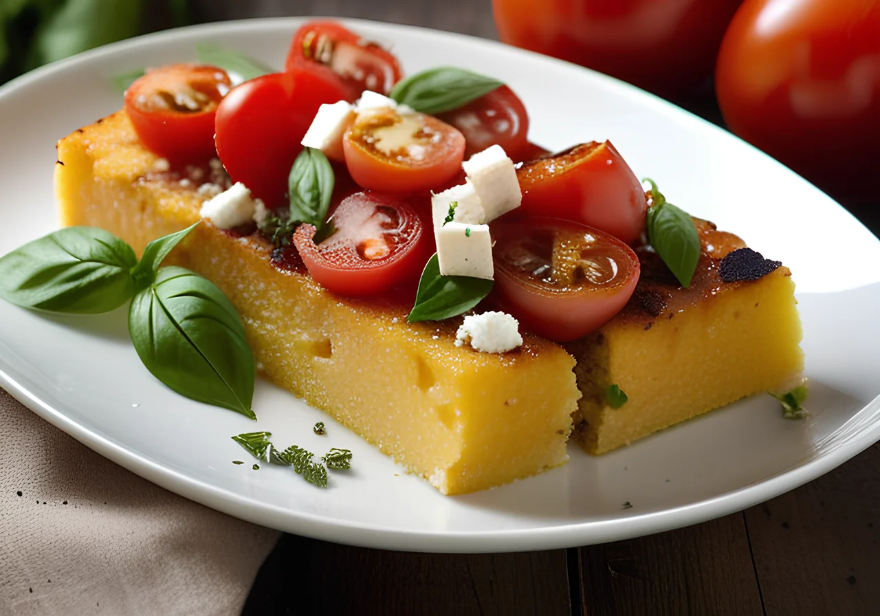 Polenta, Tomato and Feta Bake