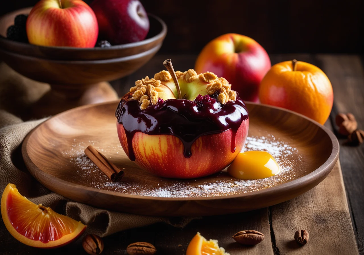 Stuffed Apple with Nuts and Jam