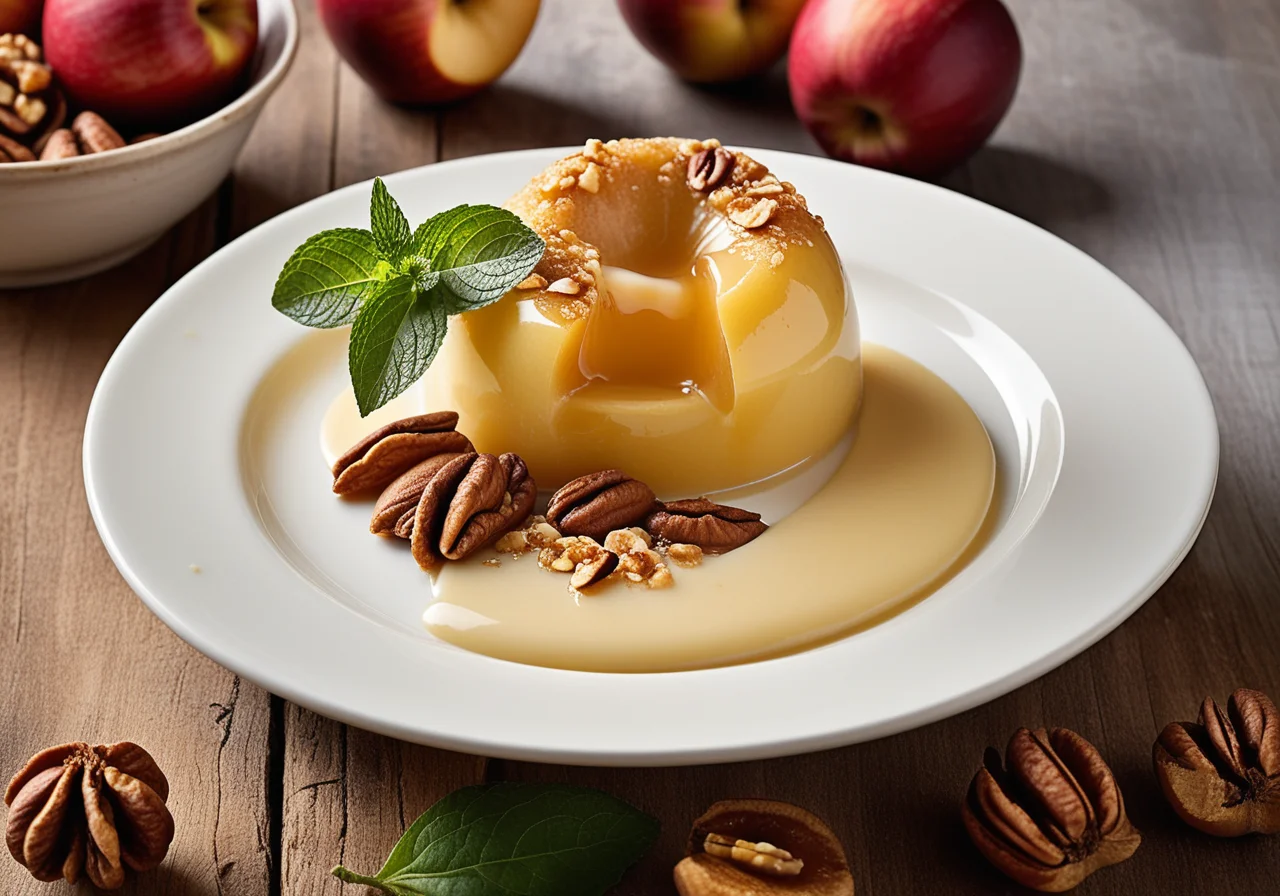 Roasted Apple with Hazelnuts and Raisins