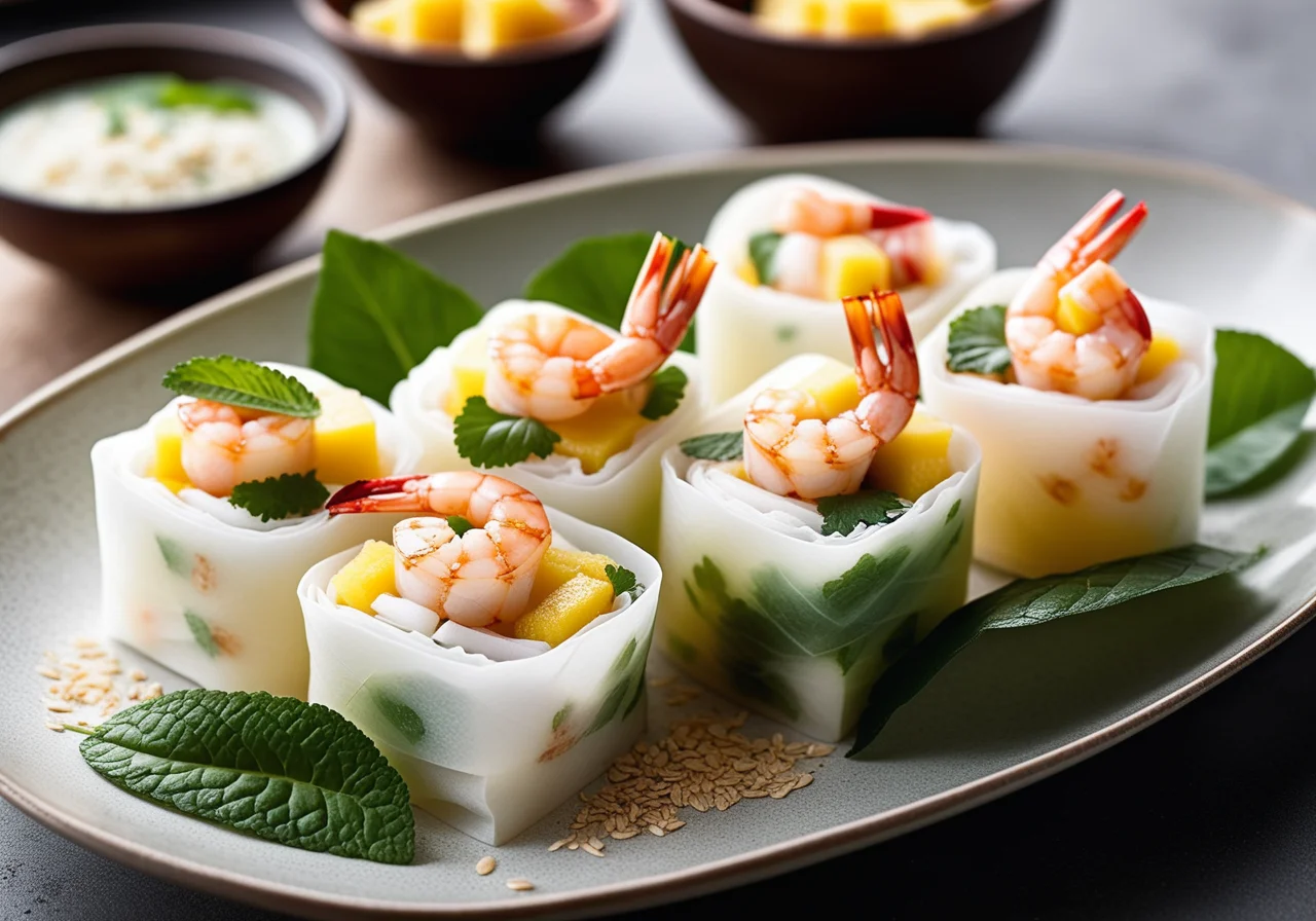 Rice Paper Rolls with Fruity Rice Filling