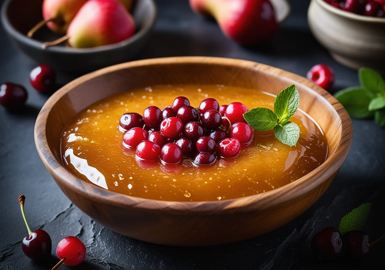 Pear Jam with Cranberries