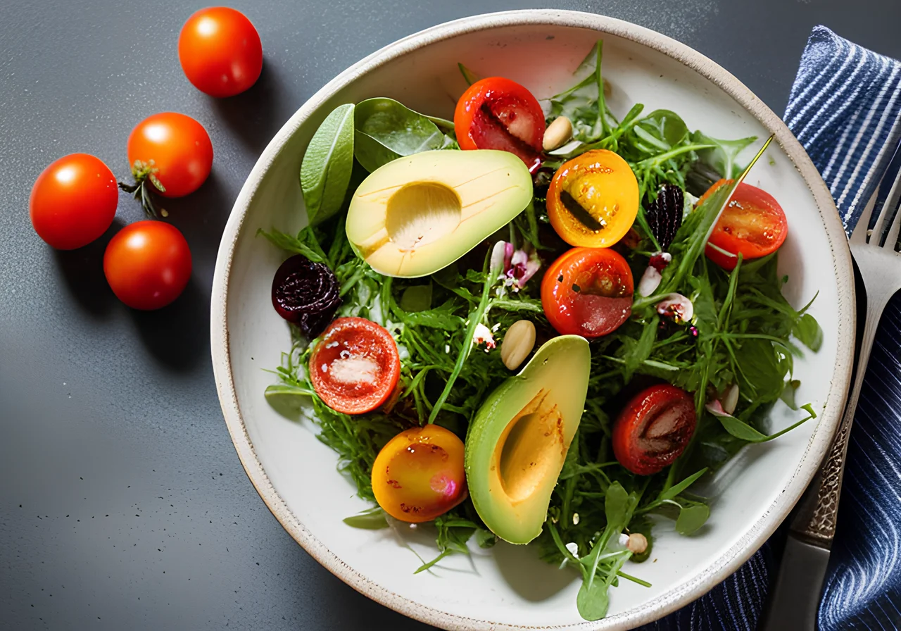 Arugula Salad with Mango, Avocado, and Cherry Tomatoes