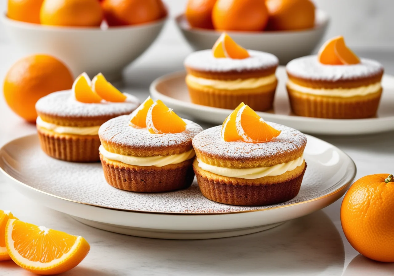 Mini Orange Cake with Whipped Cream