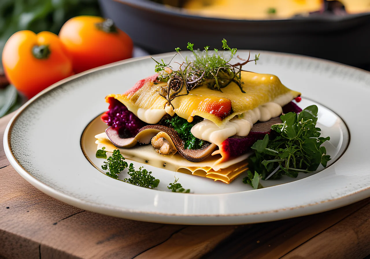 Colorful Winter Lasagna with Kale and Beetroot