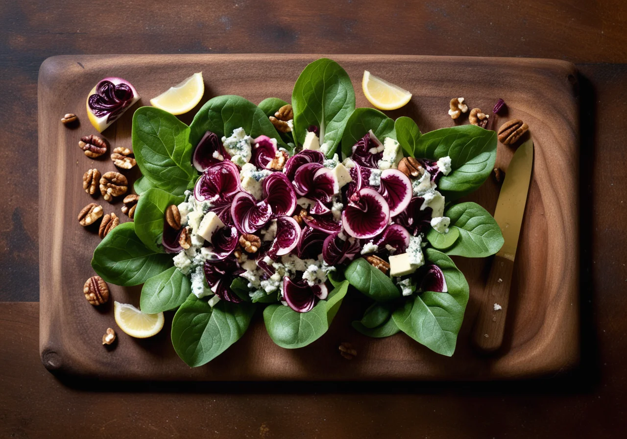 Radicchio Walnut Salad with Cheese
