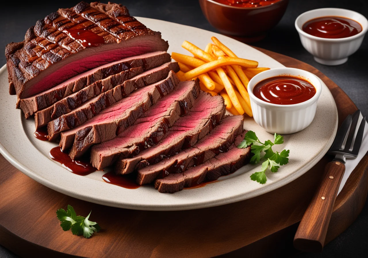 Grilled Beef Brisket with Spicy Sauce