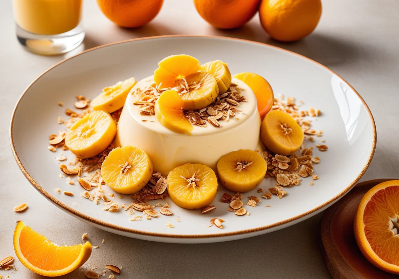 Orange Yogurt Cream with Coconut Banana