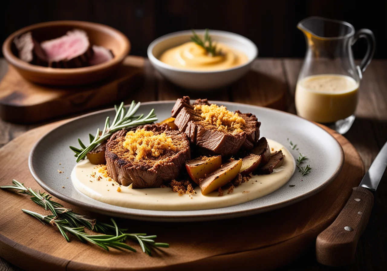 Chicory Casserole and Lamb Steaks