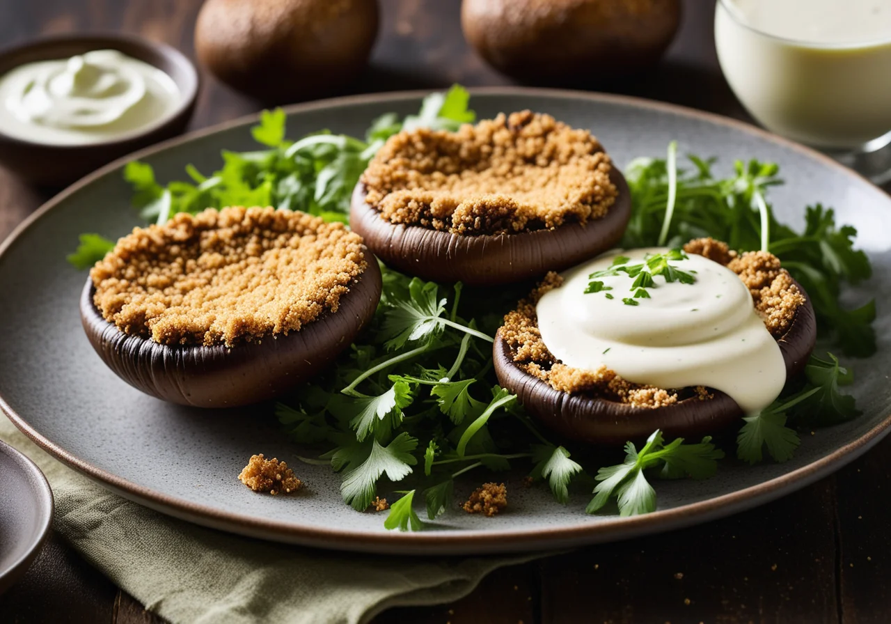 Panied Portobello Mushrooms