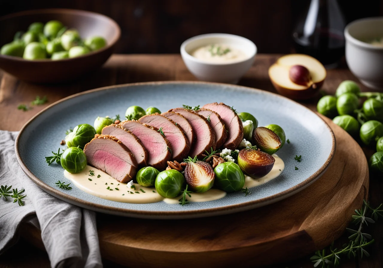 Duck Breast with Pear and Blue Cheese Sauce