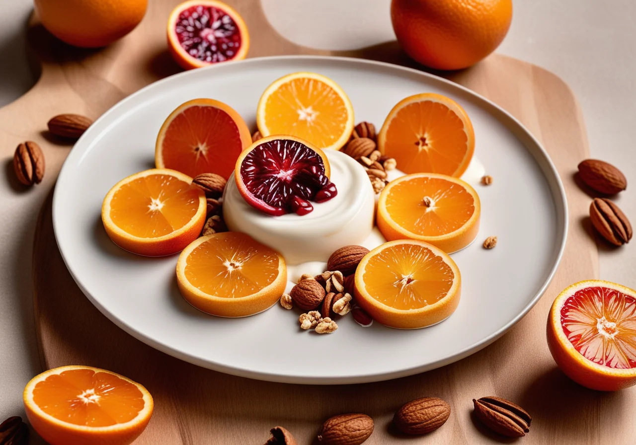 Ice on a Stick with Natural Yogurt and Blood Orange