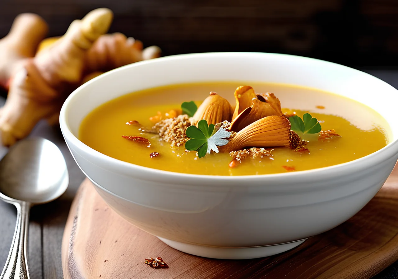 Creamy Chanterelle Soup with Marjoram