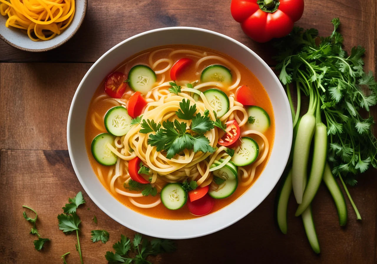 Vegetable Soup with Noodles and Parmesan