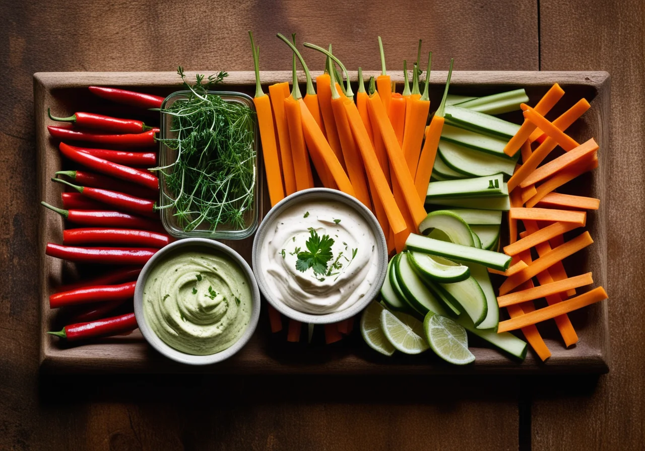 Raw Food with Three Sauces